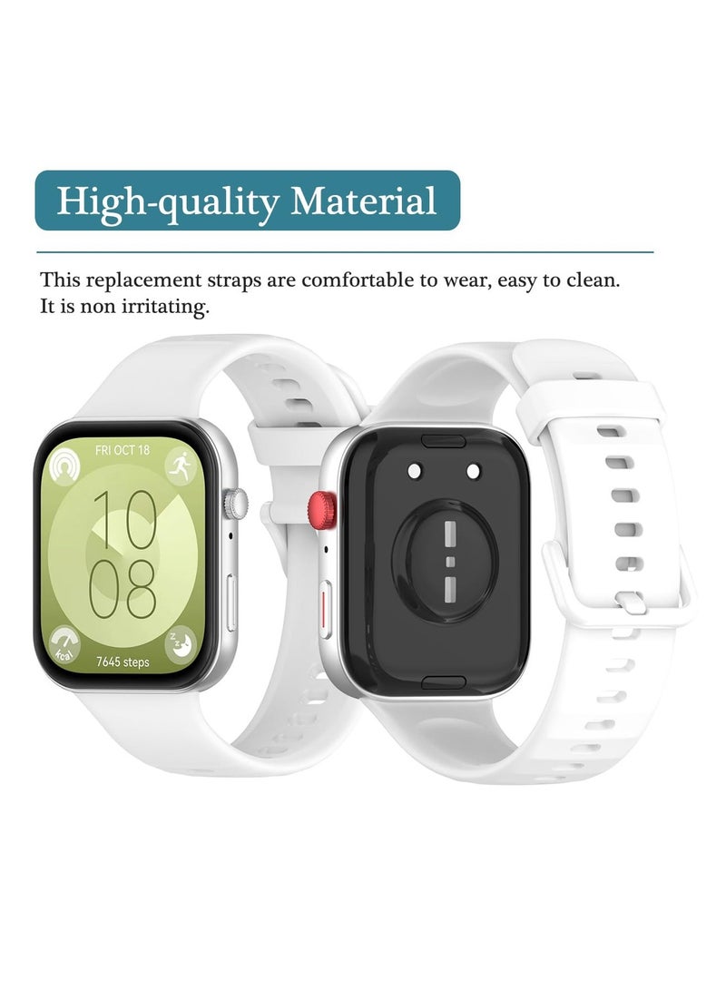 SYOSI Straps for Watch, Compatible with HUAWEI WATCH FIT 3, 2 Pack Straps, Soft Silicone Adjustable Replacement Sport Bands,Fit for HUAWEI WATCH FIT 3 - Image 4