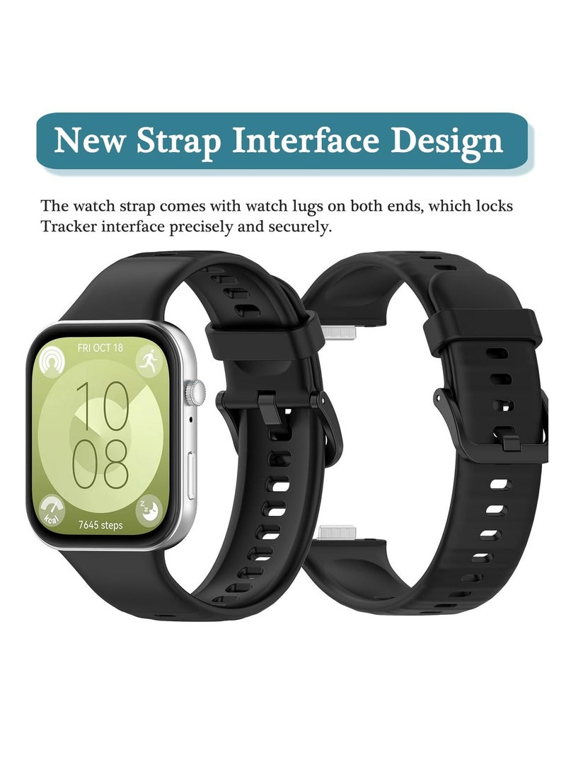 SYOSI Straps for Watch, Compatible with HUAWEI WATCH FIT 3, 2 Pack Straps, Soft Silicone Adjustable Replacement Sport Bands,Fit for HUAWEI WATCH FIT 3 - Image 5