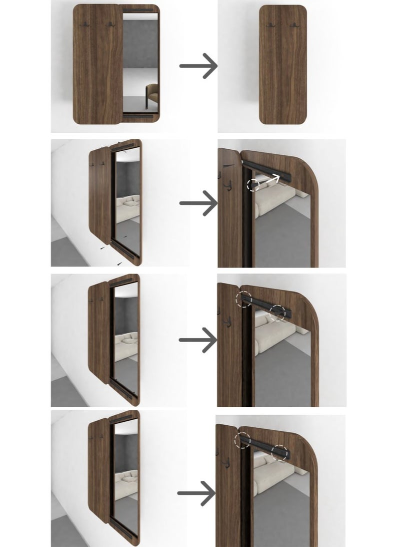 ماركتنا مرآة مودرن مع علاقات للملابس - Image 3
