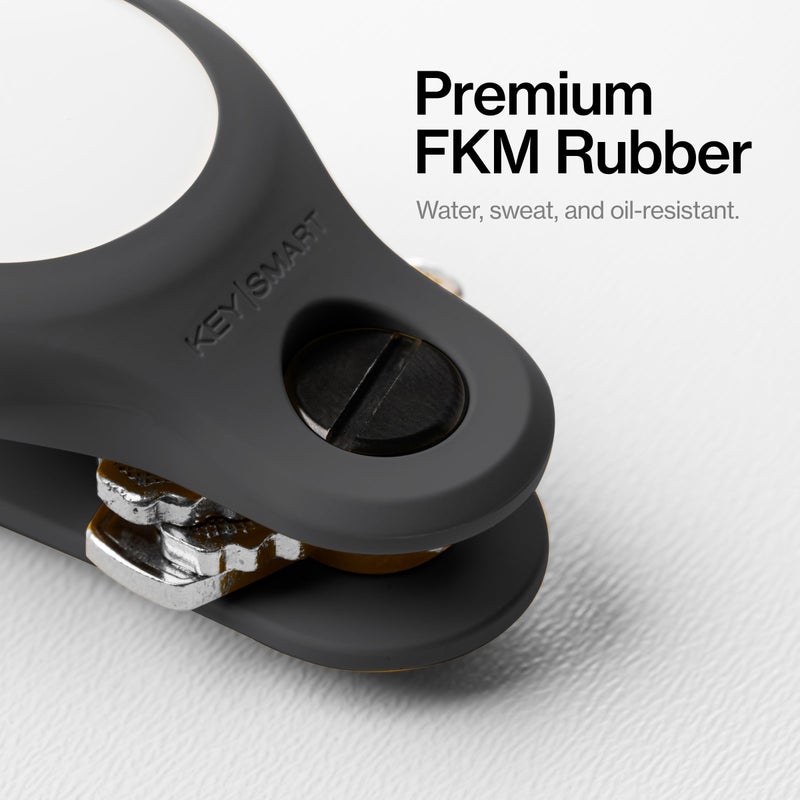 key smart KeySmart Air - AirTag Keychain FKM Silicone Key Holder, Compatible with Apple AirTag Holder, Key Organizer Keychains, Key Ring, Case for Air Tag Key Chain, Air Tags Not Included - Black - Image 5