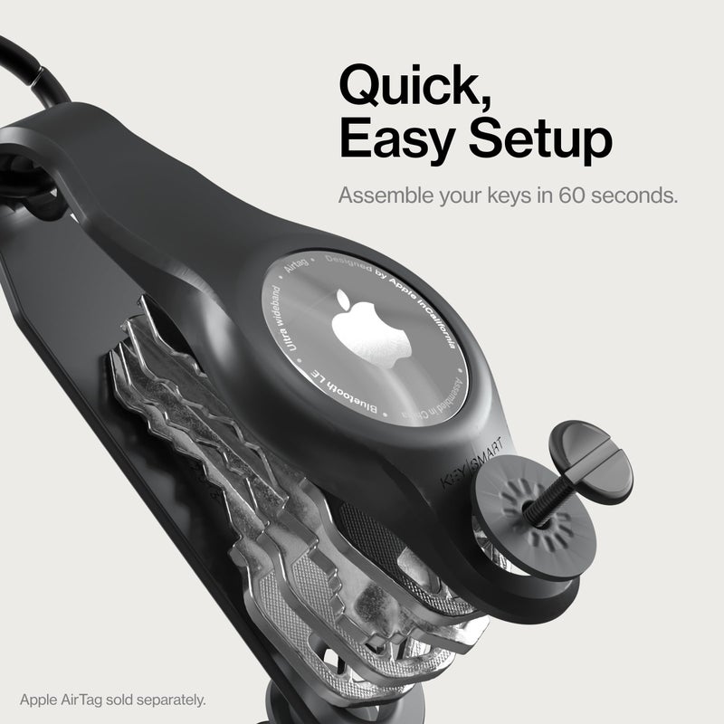 key smart KeySmart Air - AirTag Keychain FKM Silicone Key Holder, Compatible with Apple AirTag Holder, Key Organizer Keychains, Key Ring, Case for Air Tag Key Chain, Air Tags Not Included - Black - Image 4