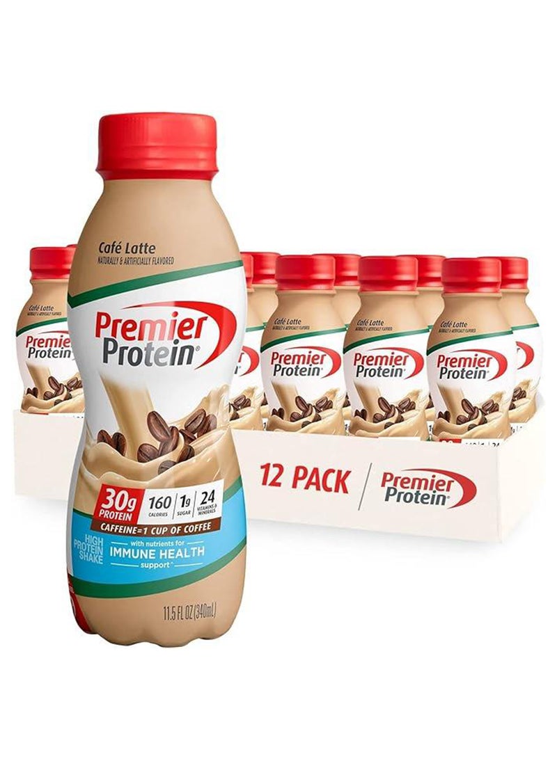Premier Protein Pack Of 12 Shake Café Latte Liquid, 30G Protein, 1G Sugar, 24 Vitamins & Minerals, Nutrients To Support Immune Health, Gluten Free, 11.5 Fl Oz Bottle - Image 1