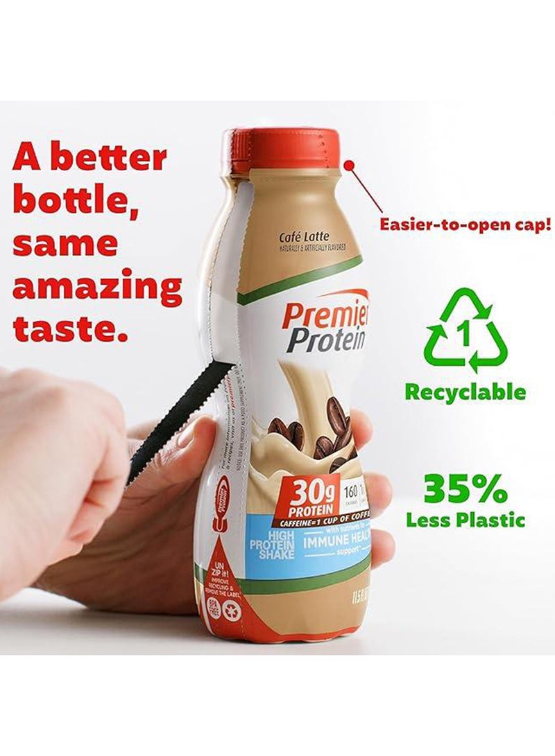 Premier Protein Pack Of 12 Shake Café Latte Liquid, 30G Protein, 1G Sugar, 24 Vitamins & Minerals, Nutrients To Support Immune Health, Gluten Free, 11.5 Fl Oz Bottle - Image 3