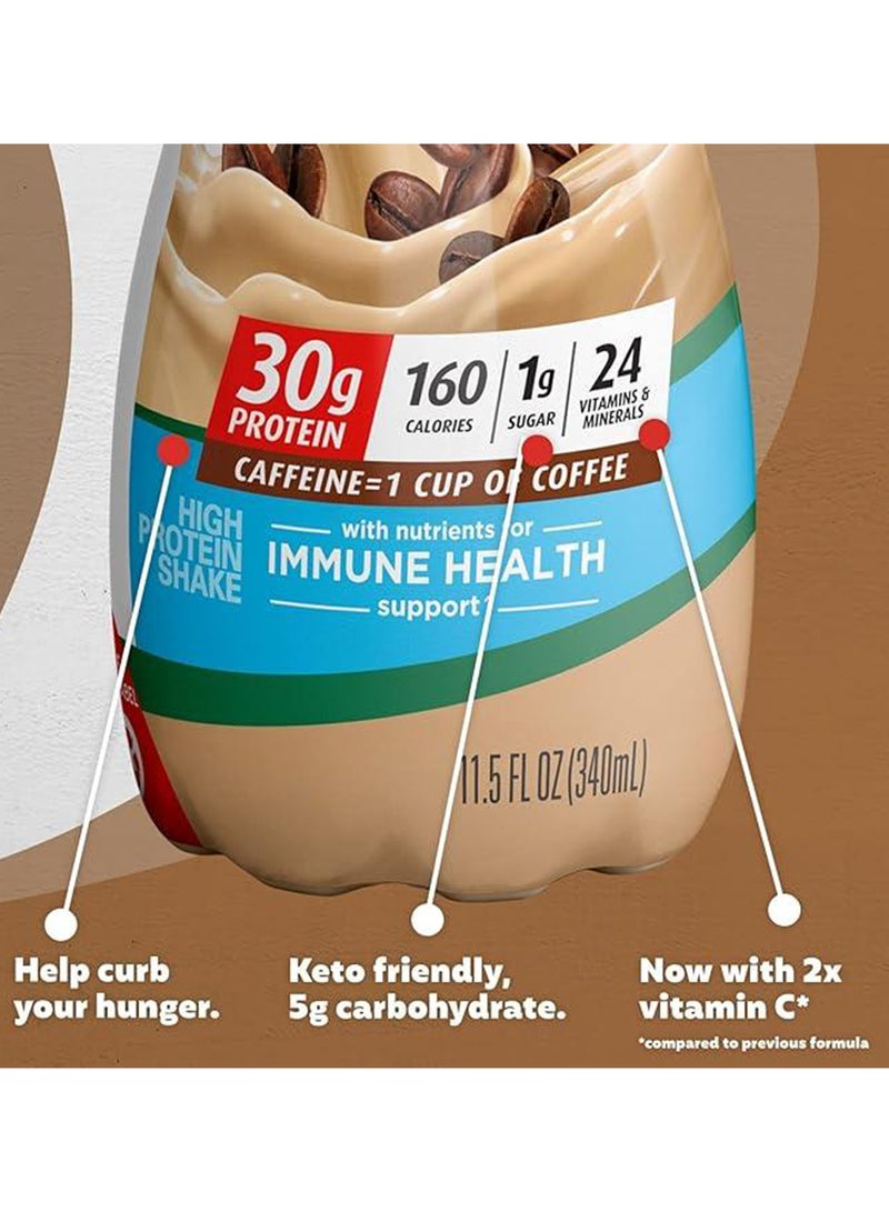 Premier Protein Pack Of 12 Shake Café Latte Liquid, 30G Protein, 1G Sugar, 24 Vitamins & Minerals, Nutrients To Support Immune Health, Gluten Free, 11.5 Fl Oz Bottle - Image 4