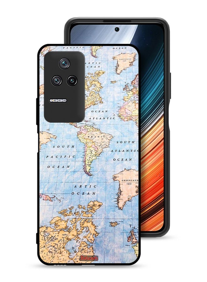 Tolwak Xiaomi Redmi K50 Protective Case Cover World Map - Image 1