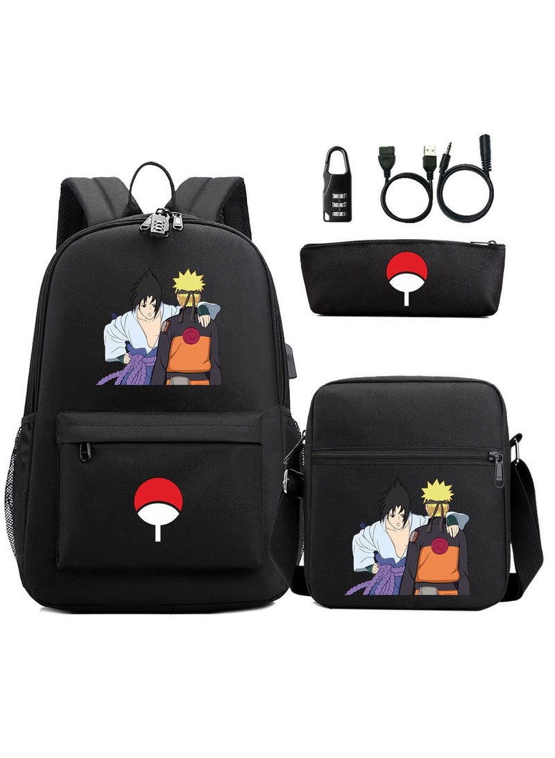 Cartoon printed youth three piece backpack set