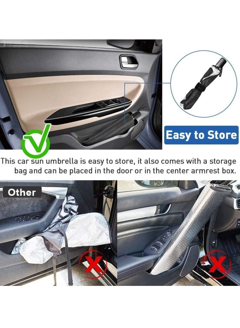 car sun shade umbrella for windshield,foldable sunshades umbrella for car front windshield Blocks UV Rays heat，Sun Visor Protector Keep Vehicle Cool and Protects Auto Interior (145cm*79cm) - Image 3