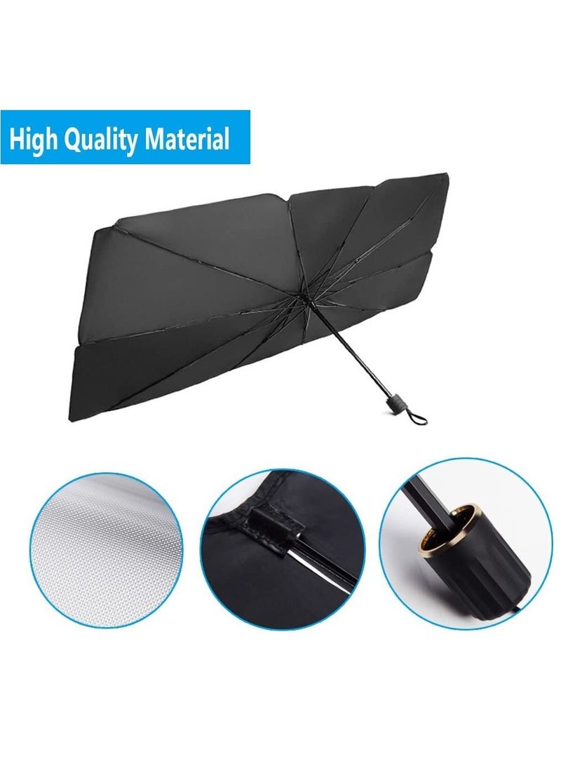 car sun shade umbrella for windshield,foldable sunshades umbrella for car front windshield Blocks UV Rays heat，Sun Visor Protector Keep Vehicle Cool and Protects Auto Interior (145cm*79cm) - Image 5