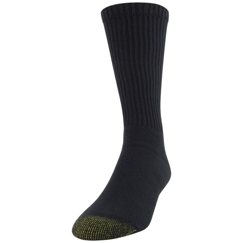 GOLDTOE Men's 656S Cotton Crew Athletic Socks, Multipairs, Black (6-Pairs), X-Large - Image 2