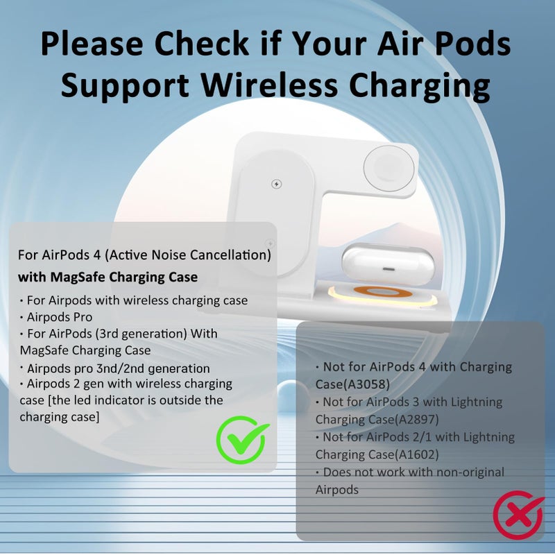 Aresh 3 in 1 Charging Station for iPhone 17 - Wireless Charger for Apple Devices for iPhone 17 16 15 14 13 12 11 Pro Max - Foldable Wireless Charging Station Dock Stand for Apple Watch Series & AirPods - Image 2
