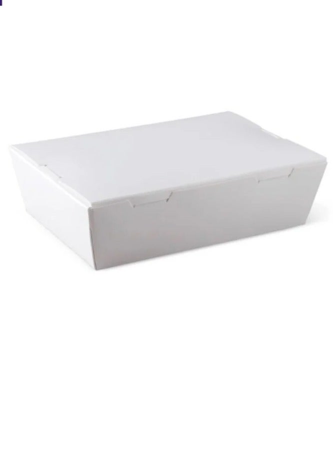 White Food Containers with Attached Lid – Large Size (25 pcs)