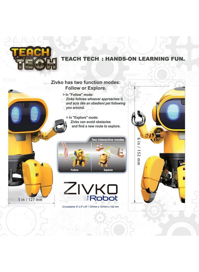 Elenco Teach Tech “Zivko The Robot” Interactive A/I Capable Robot With Infrared Sensor Stem Learning Toys For Kids 10+ Includes Assembly Parts - Image 4