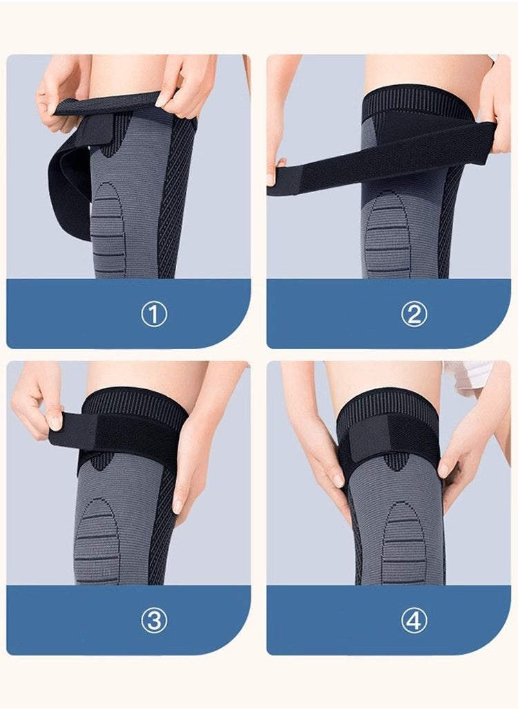 OMEVE - Leg Compression Sleeve Full Leg 2 Pack Long Self-Heating Knee Brace for Men Women Knee Support Protector for Running Weightlifting Workout and other Sport - Image 1