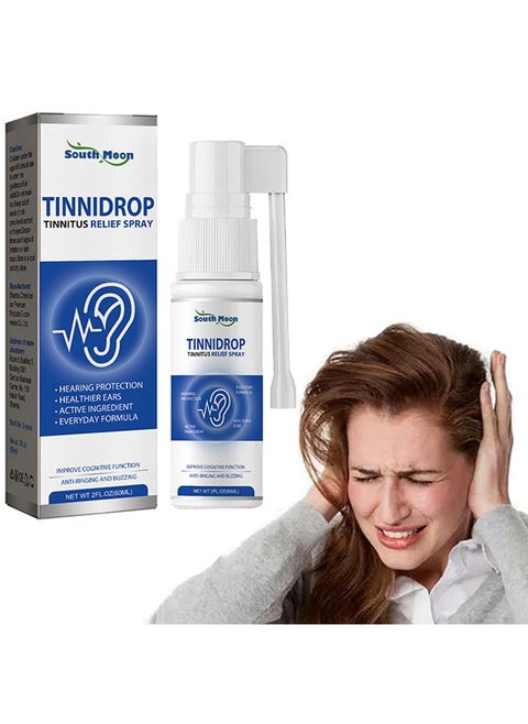 Tinnitus Relief Spray For Ringing Ears Drops Wax Cleaner Earwax Removal 60ml