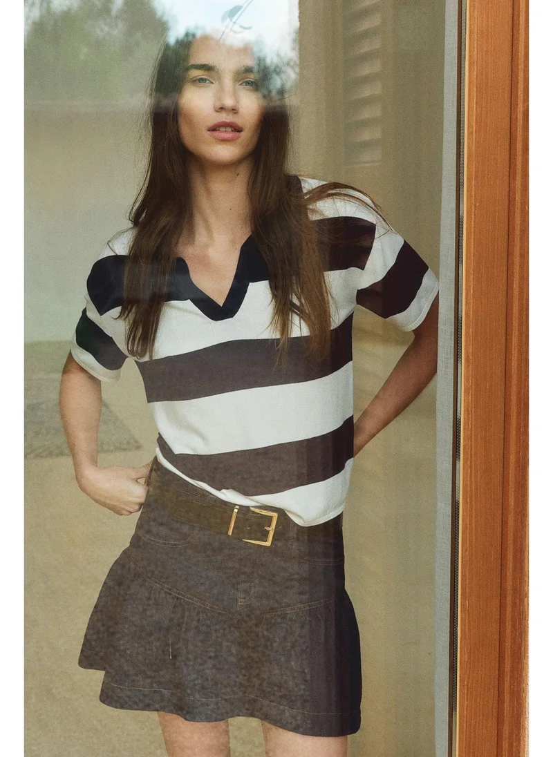 H&M Peplum-hem denim skirt