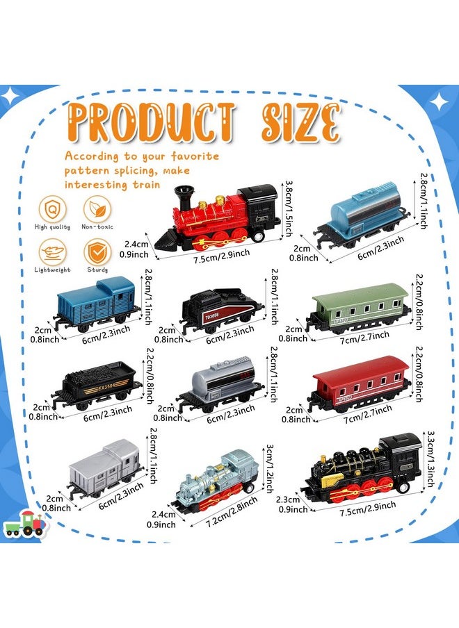 Hanaive Hanaive 3 Sets Train Toys Mini Simulation Steam Toys Small Retro Steam Train Model Pull Back Set Diecast Locomotive Model Set for Boys and Girls Gifts Birthday Party Favor School Reward Gifts  - Image 2