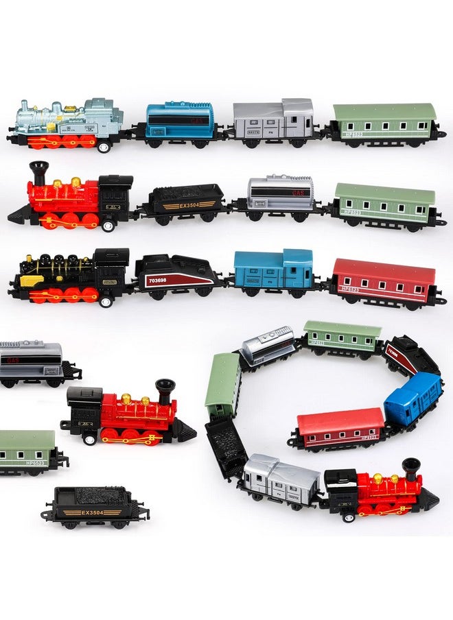 Hanaive Hanaive 3 Sets Train Toys Mini Simulation Steam Toys Small Retro Steam Train Model Pull Back Set Diecast Locomotive Model Set for Boys and Girls Gifts Birthday Party Favor School Reward Gifts  - Image 1