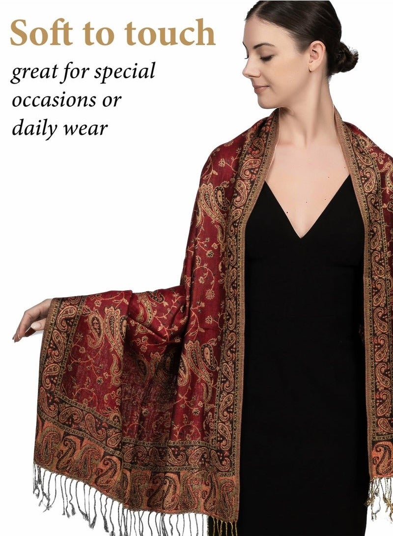 Women's Bp-025 shawl, comfortable and fashionable shawl, versatile (burgundy) - Image 3