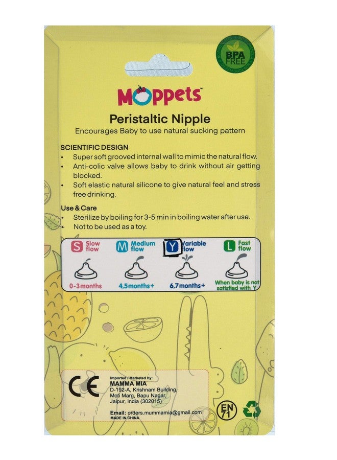 Moppets Pack of 4 Silicone Nipples (Variable Flow) - Image 5