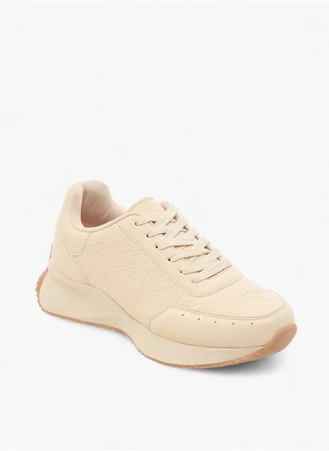 MISSY Monogram Embossed Lace-Up Sneakers