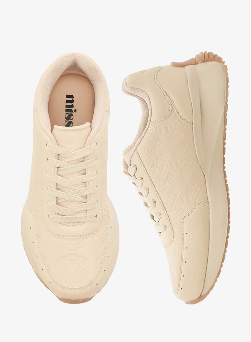 MISSY Women's Monogram Embossed Lace-Up Sneakers