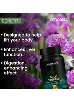 ambrosial Milk Thistle 4000 Mg, Pack Of 1-120 Tablet  - Image 2