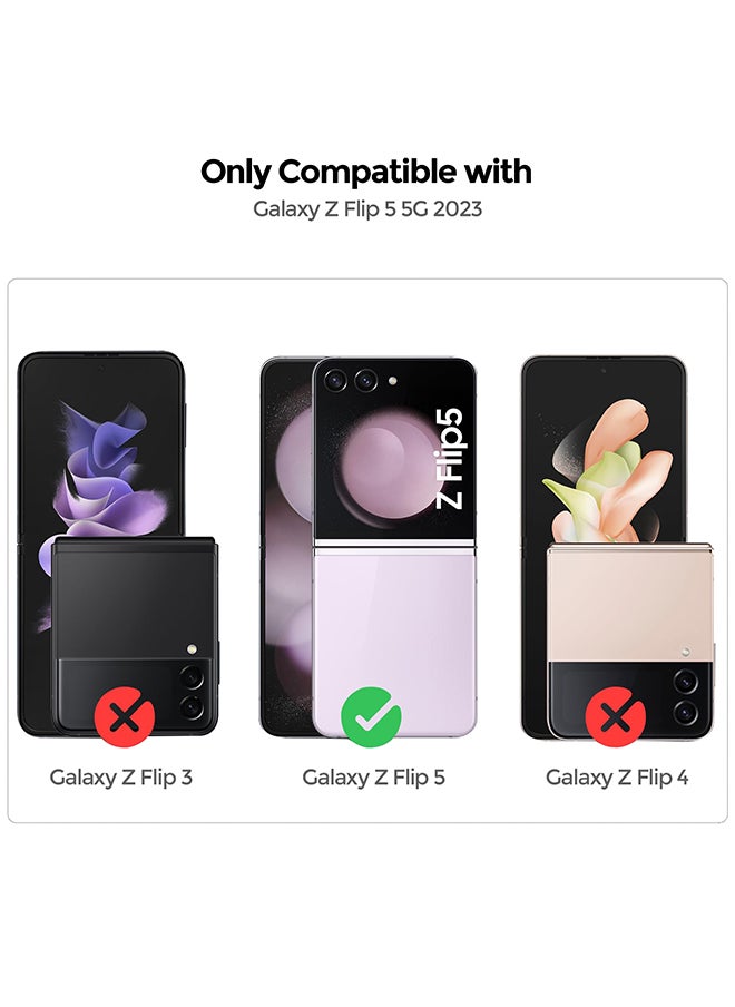 O Ozone Flip Case For Samsung Galaxy Z Flip 5 Cover With Ring Holder Premium PU Leather Non-Slip Durable Protective Slim Thin Shockproof Phone Cover - Red  - Image 2