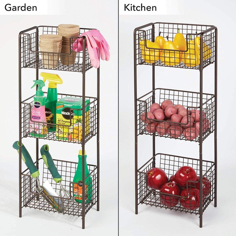 INDIAN DECOR INDIAN DECOR 45393 Metal Matte Three Tier Vertical Standing Bathroom Shelving Decorative Storage Organizer Tower Rack 105 x 75 x 2875 Black  - Image 5