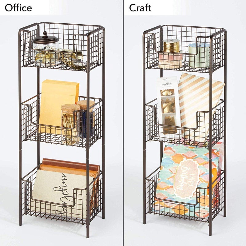 INDIAN DECOR INDIAN DECOR 45393 Metal Matte Three Tier Vertical Standing Bathroom Shelving Decorative Storage Organizer Tower Rack 105 x 75 x 2875 Black  - Image 4