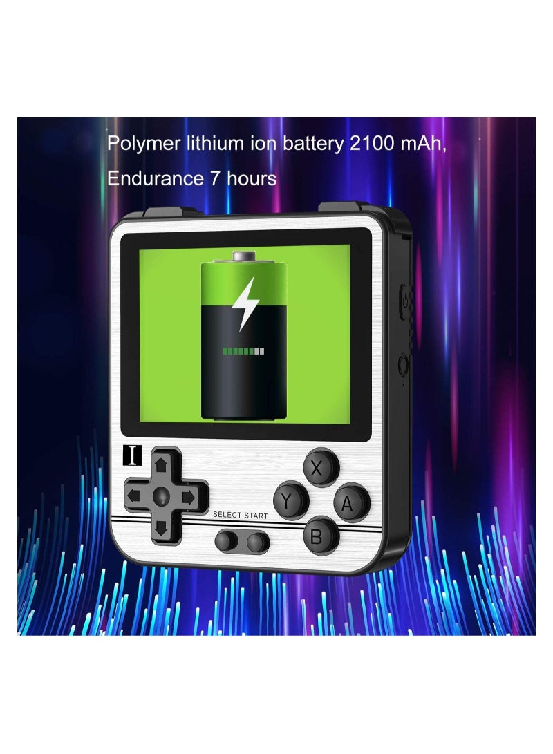 RG280V Handheld Game Console with Opening Linux Tony System, 64Bit 2.8inch IPS Screen, Retro Game Console with 64 TF Card 5000 Classic Games, Portable Video Game Console (Silver)