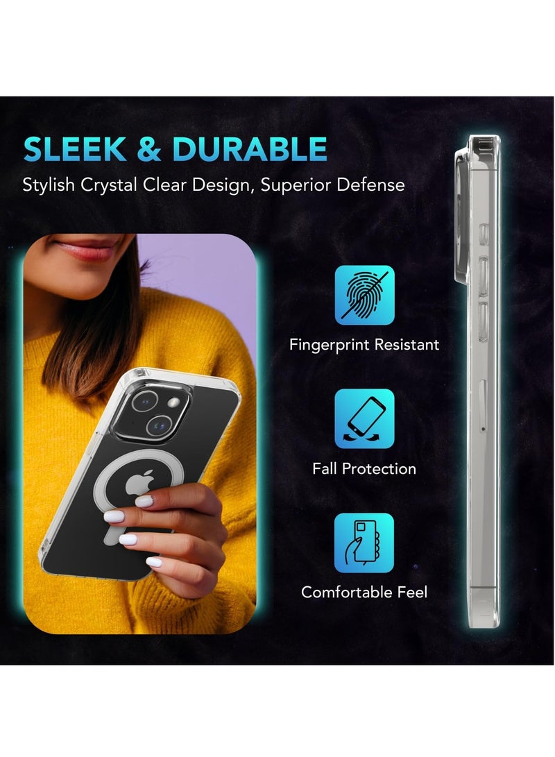 إلترازون ELTRAZONE --Designed for iPhone 15 Plus Case, [Clear] 5 in 1 [Non Yellowing] Case with 2X Tempered Glass Screen and 2X Camera Lens Protectors, Shockproof and Air-Guard Corners (Clear MagSafe) - Image 3