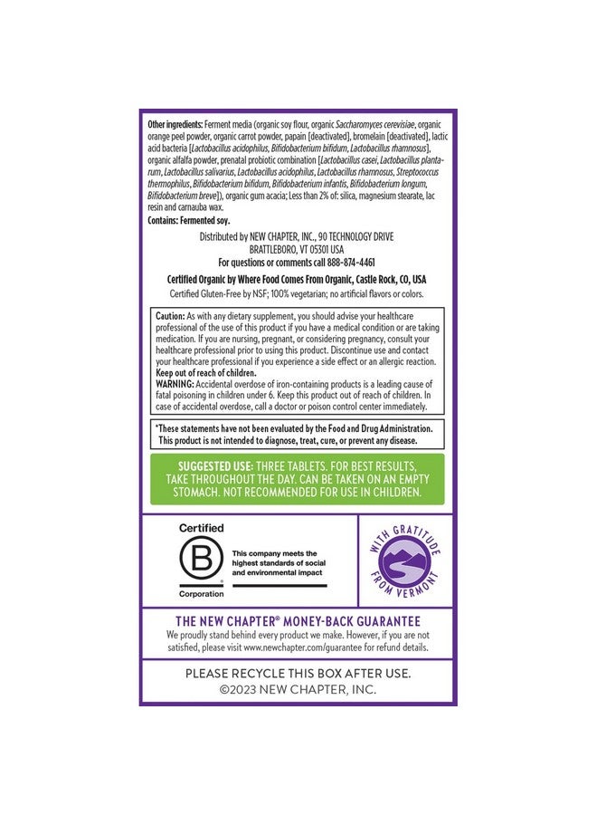 New Chapter Perfect Prenatal 96 Tablets Brand: NewChapter - Image 2