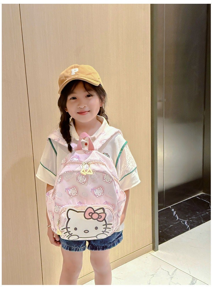 سانريو حقيبة ظهر للأطفال الوردي Hello Kitty حقيبة المدرسة الابتدائية حقيبة مدرسية خفيفة الوزن مقاومة للماء سعة كبيرة للسفر في الهواء الطلق حقيبة ظهر - Image 2