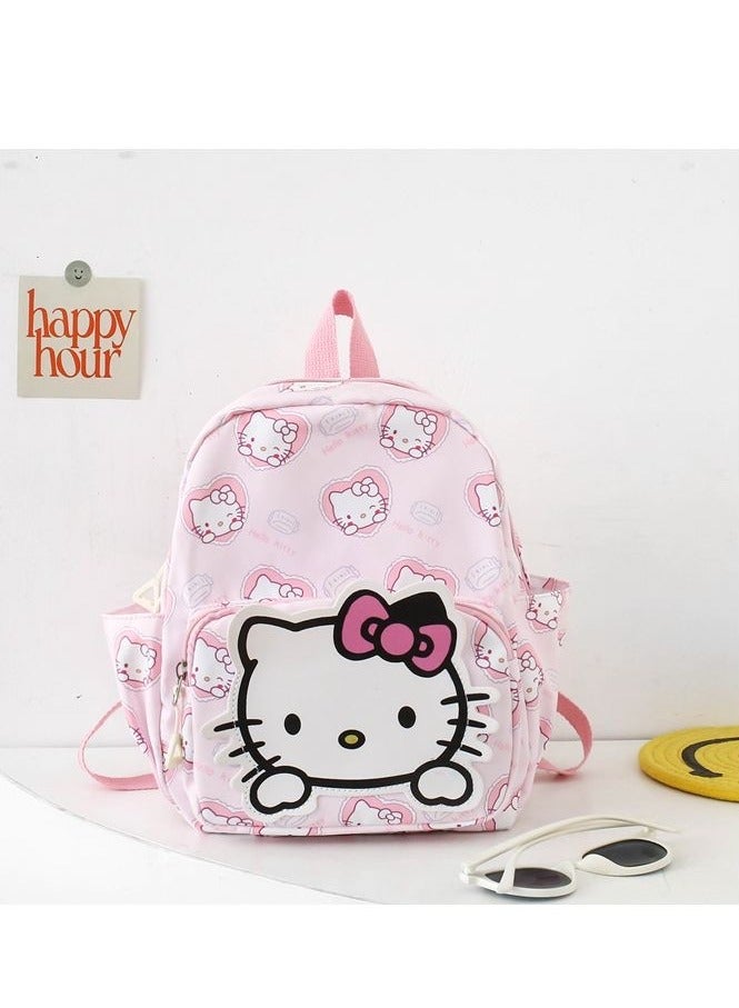 سانريو حقيبة ظهر للأطفال الوردي Hello Kitty حقيبة المدرسة الابتدائية حقيبة مدرسية خفيفة الوزن مقاومة للماء سعة كبيرة للسفر في الهواء الطلق حقيبة ظهر - Image 1