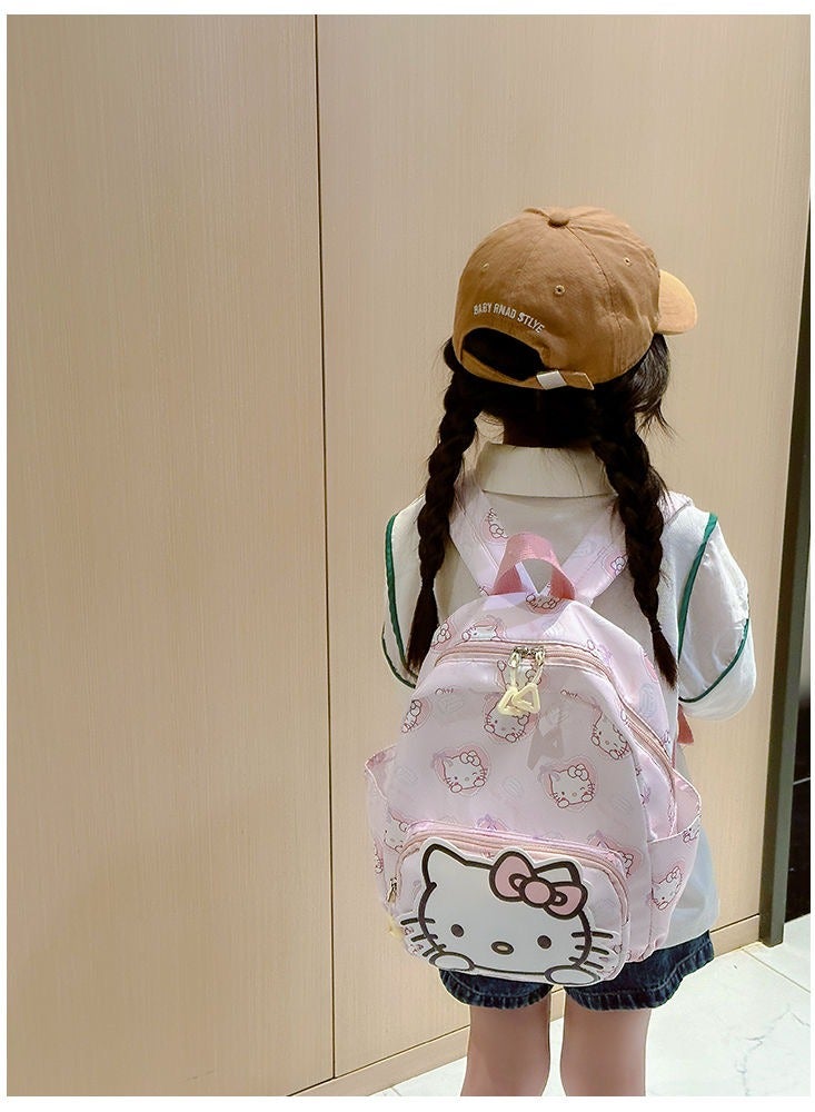 سانريو حقيبة ظهر للأطفال الوردي Hello Kitty حقيبة المدرسة الابتدائية حقيبة مدرسية خفيفة الوزن مقاومة للماء سعة كبيرة للسفر في الهواء الطلق حقيبة ظهر - Image 3