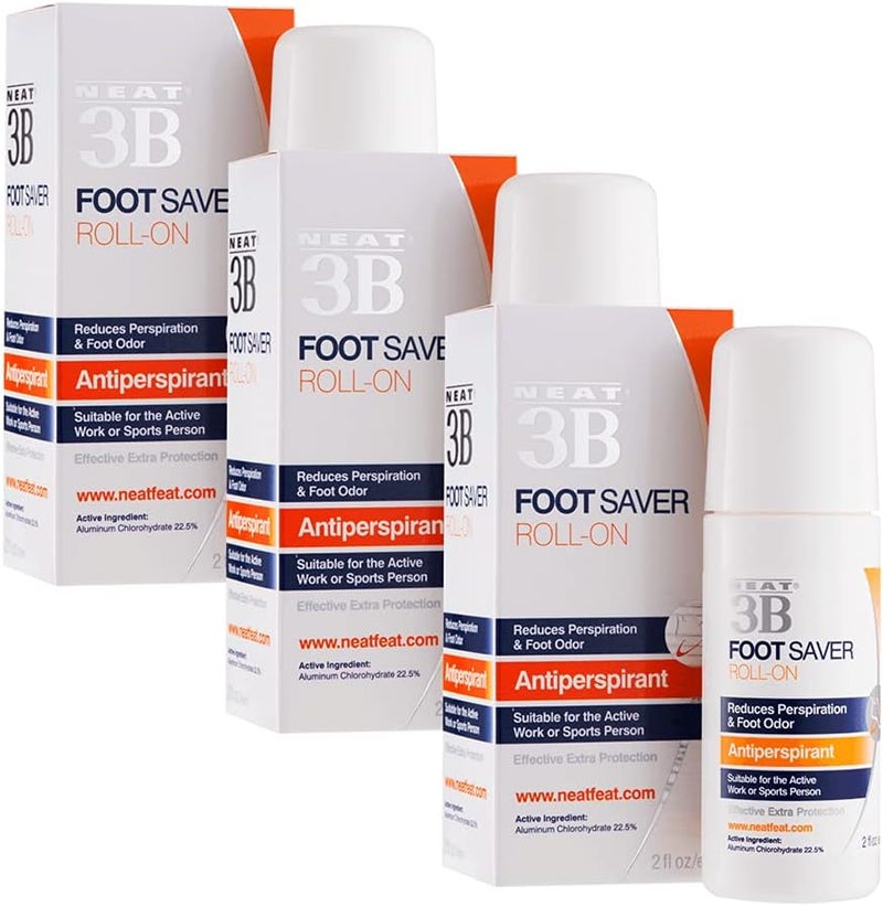 Neat 3B Foot Saver RollOn Antiperspirant for Feet 60ml TRIPLE PACK
