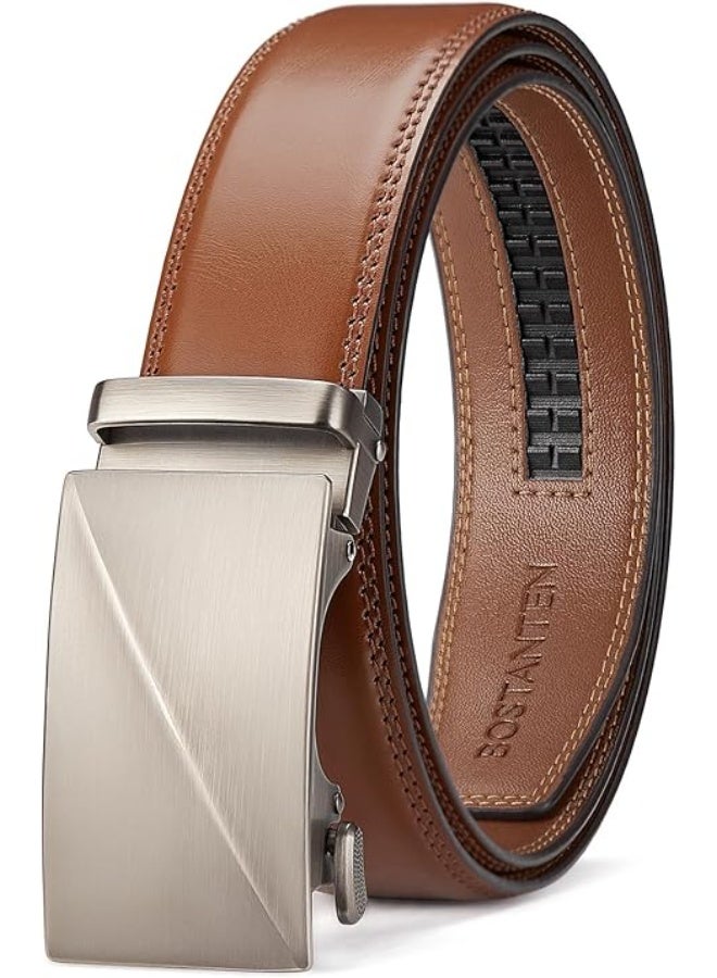 BOSTANTEN Mens Belt Leather Ratchet Belt For Men Dress and Casual with Adjustable Buckle, Trim to Fit - Image 1