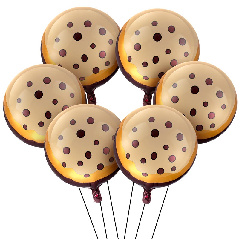 RoundFunny 12 Pcs 21 Inch Christmas Chocolate Chip Cookie Balloons Foil Party Balloons Bulk Balloons Decor for Birthday Party Baby Shower Theme Decorations Supplies - Image 3