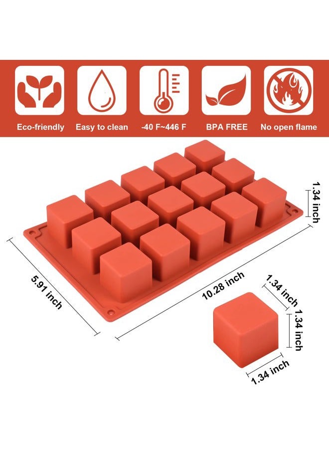 Goensjt 2 Pack Square Silicone Mold, Candy Chocolate Mousse Cake Baking Mold Dessert Molds for Soap,Ice cream,Truffle,Brownie - Image 2