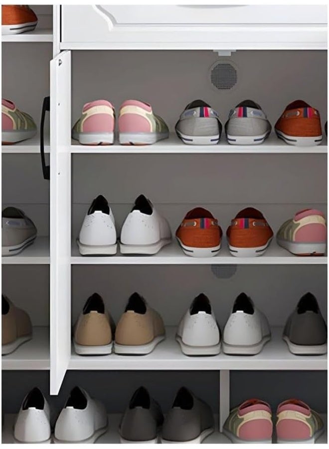Shoe Cabinet, Wooden Shoe Rack Organizer with Drawers and Doors, Large Capacity Shoe Storage Cabinet for Closet Entryway Hallwayf, Free Standing Shoes Shelves, 120*30*106cm (White) - Image 3