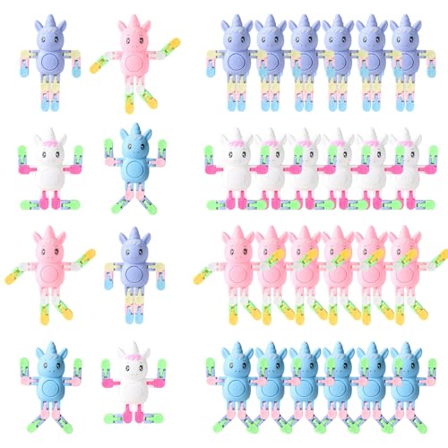 REHALY Robot Unicorn Fidget Spinners Toys Transformable Fingertip Gyro Chain Toy Deformable DIY Stress Relief Fidget Toy for Adults Kids Goodie Bag Birthday School Prizes Gift Unicorn - Image 1
