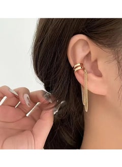 Home Clearance Sale Chic Boho-Inspired Double Layer Tassel Chain Clip-On Earrings for Women - No Piercing Required, Iron Crafted, Long, Fashion  - Image 2
