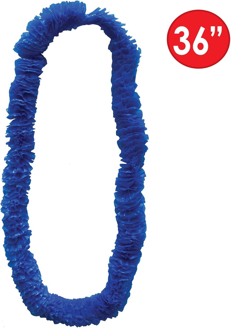 Beistle Blue SoftTwist Poly Leis with Labeled Carton - Image 3