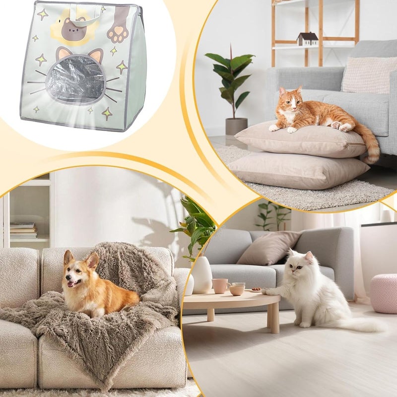 KASTWAVE Flexible varied design Foldable Cat Carrier Backpack, Lightweight Ventilated Pet Travel Bag with Built-in Cooling Ice Pack, Airline Approved Soft-Sided Tote for Car, Bike, Camping, and Outdoor Use Multi-purpose fine material - Image 2