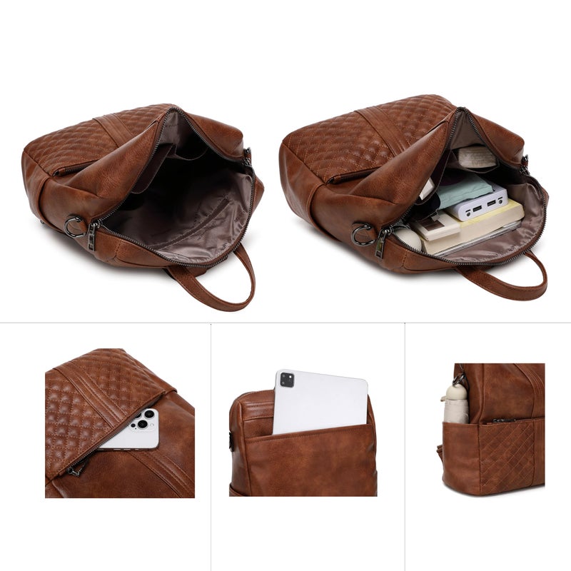 sqlp Daily Use Backpack Purse for Women Vegan Leather Travel Back Pack Fashion Multipurpose Design Shoulder Bags Handbag - Image 5