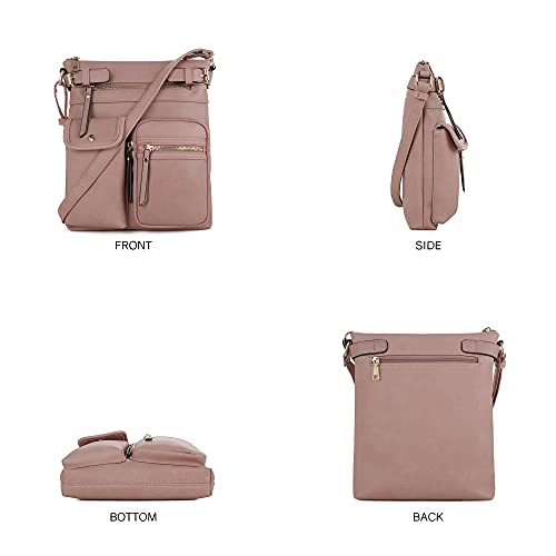 SG SUGU Katie Lightweight Medium Crossbody Bag Shoulder Bag with Multi Pocket for Women | MAUVE - Image 2