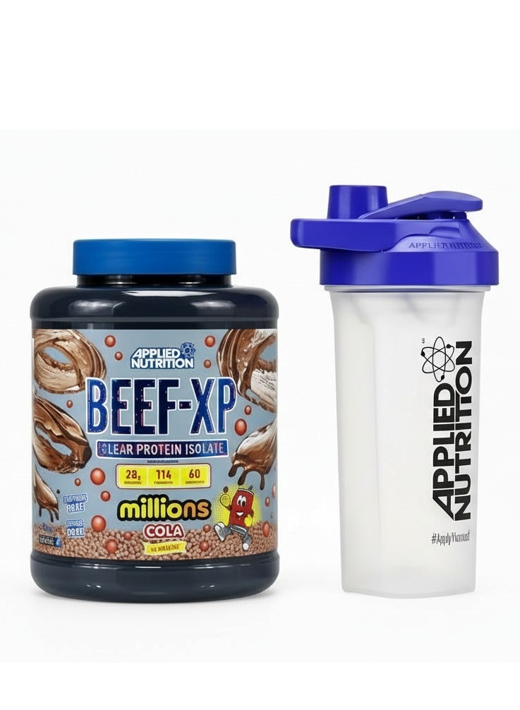 أبلايد نيوتريشن بروتين معزول شفاف من Beef Xp (ملايين كولا) 1.8 كجم - 28 جرام بروتين، خالي من اللاكتوز ومنتجات الألبان + رجّادة التغذية التطبيقية - Image 1