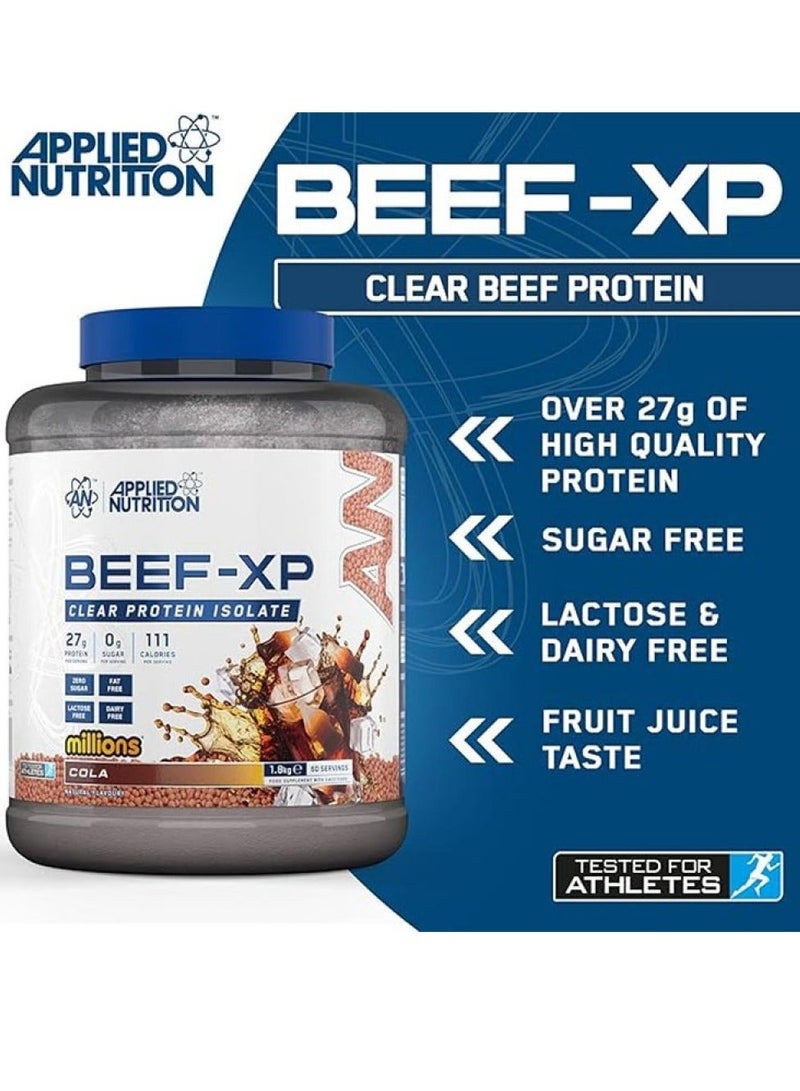 Applied Nutrition Beef Xp Clear protein isolate ( Millions Cola) 1.8 kg - 27g Protein, Lactose Free, Dairy free + Applied Nutrition Shaker - Image 2