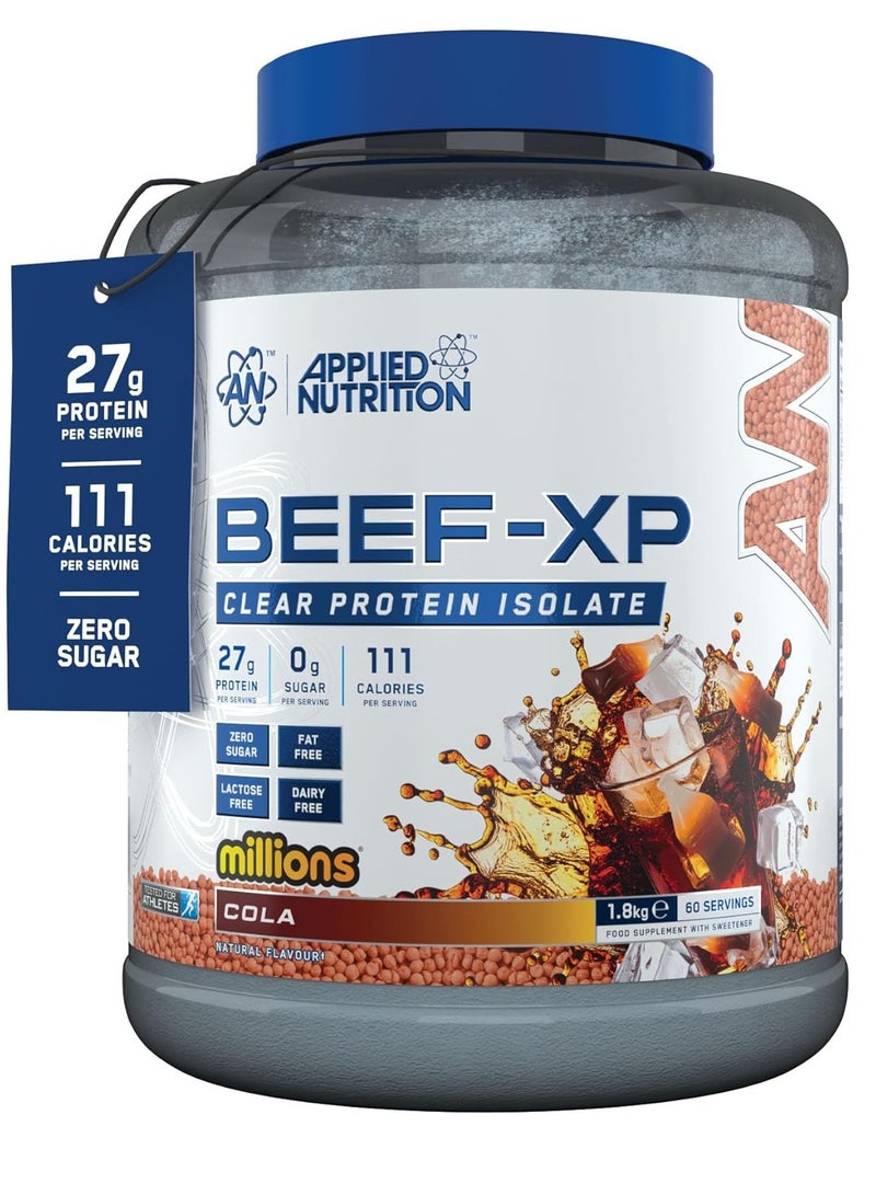 Applied Nutrition Beef Xp Clear protein isolate ( Millions Cola) 1.8 kg - 27g Protein, Lactose Free, Dairy free + Applied Nutrition Shaker - Image 1