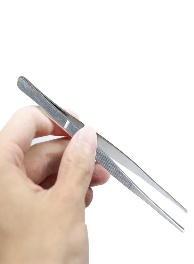 AUXBC 3Pcs 8 Inch Thumb Dressing Forceps, Stainless Steel Multipurpose Tweezer with Serrated Tip, Professional Grade Tissue Tweezers for Medical, Lab, Electronic Repairs and Craft Use - Image 3